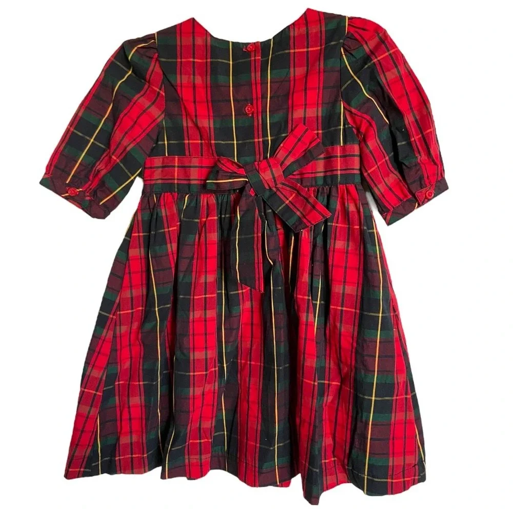 OshKosh‎ b'Gosh Girls Dress Size 3 3T Red Green Black Yellow Plaid Ruffle NEW